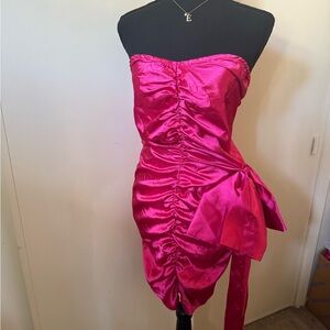 PrettyLittleThing Strapless Pink Dress